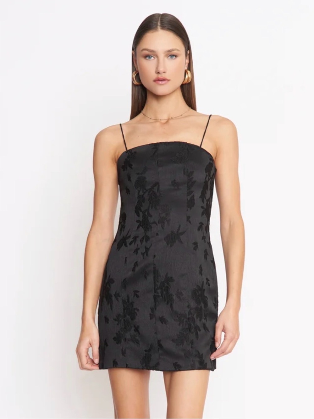 4SI3NNA Rochelle Black Floral Mini Dress